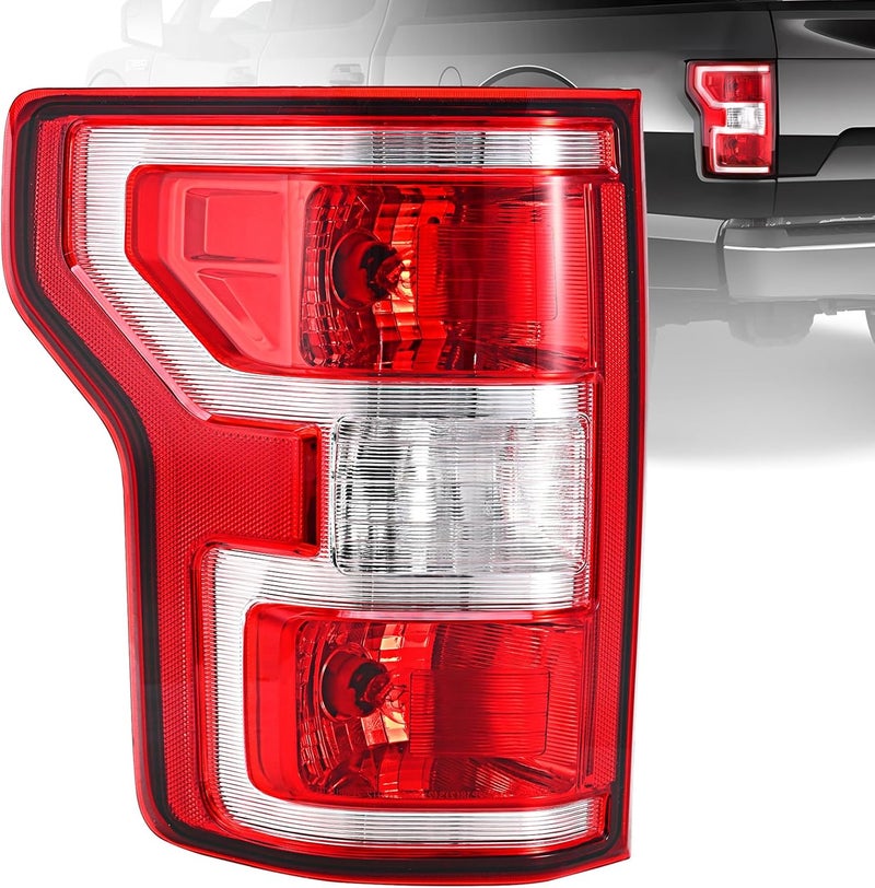 BeamTrack Tail Lights Assembly Compatible with 2018 2019 2020 Ford F-150 Left Driver Side Rear Light Brake Lamp Taillight with Bulb and Harness Replace JL3Z13405H - Image 1